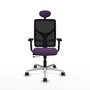 PIQUERAS Y CRESPO Silla de oficina Motilla con mecanismo Sincro/Traslack, Morado y Negro