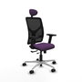 PIQUERAS Y CRESPO Silla de oficina Motilla con mecanismo Sincro/Traslack, Morado y Negro