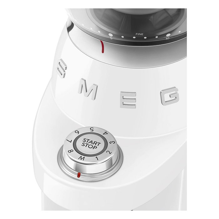 Smeg CGF03WHEU Molinillo de Café 15 Niveles Molienda 240g 150W Blanco