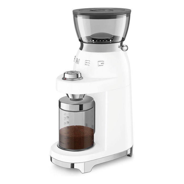Smeg CGF03WHEU Molinillo de Café 15 Niveles Molienda 240g 150W Blanco