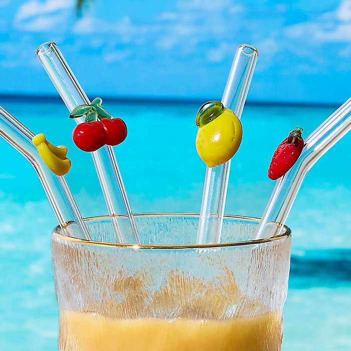 Cook Concept - Juego de 4 Pajitas de Vidrio/Cristal Mecánico, Colección Cocktail Lounge