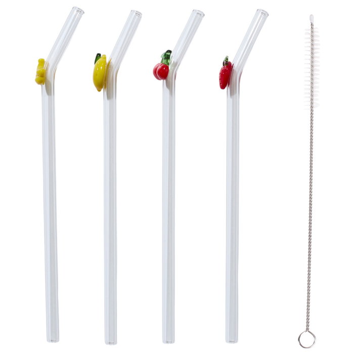Cook Concept - Juego de 4 Pajitas de Vidrio/Cristal Mecánico, Colección Cocktail Lounge