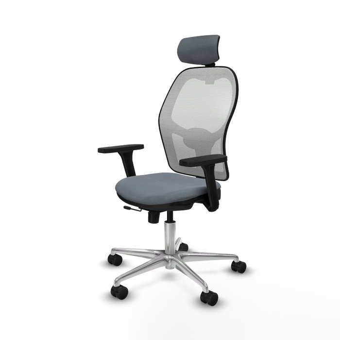 PIQUERAS Y CRESPO Silla de oficina Jorquera con mecanismo Sincro/Traslack, Gris y Blanco