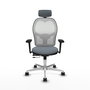 PIQUERAS Y CRESPO Silla de oficina Jorquera con mecanismo Sincro/Traslack, Gris y Blanco