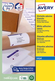 Etiquetas Adh.Impr.Avery A4 Blanca C.Romos Inkjet Caja 25H 99,1X33,9 Mm 400 Uds.(J8162)