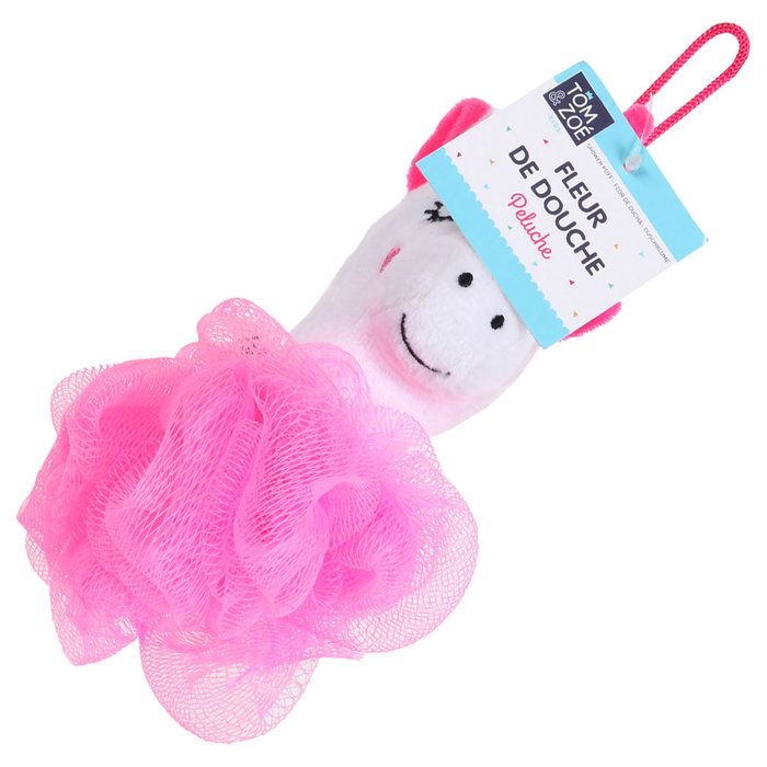 Tom et Zoe Esponja Baño Infantil Flor Narval Azul Unicornio Rosa 9x8x18 cm