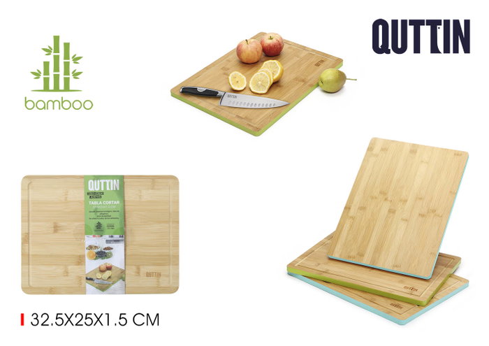 Quttin Set de 8 Tablas de Cortar de Bambú con Color, 32,5 x 25 cm Quttin Set de 8 Tablas de Cortar de Bambú con Color, 32,5 x 25 cm