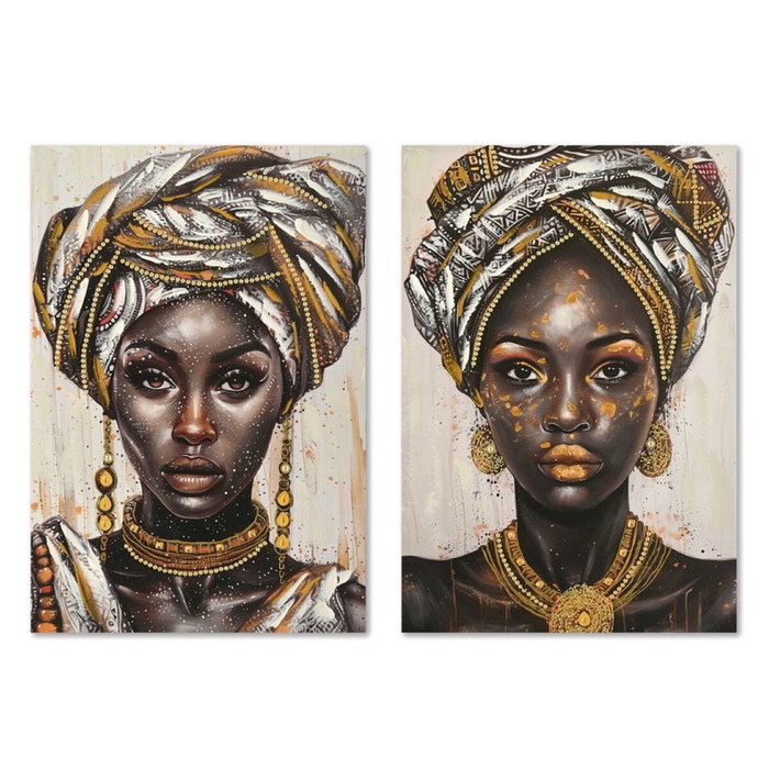 DKD Home Decor Set de 2 Cuadros Lienzo MDF Africana 60x90 cm DKD Home Decor Set de 2 Cuadros Lienzo MDF Africana 60x90 cm