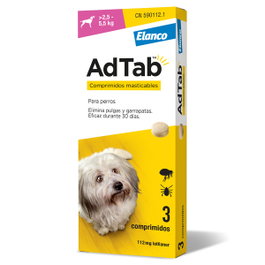 Elanco AdTab 3 Comprimidos Masticables para Perros de 2,5-5,5 kg