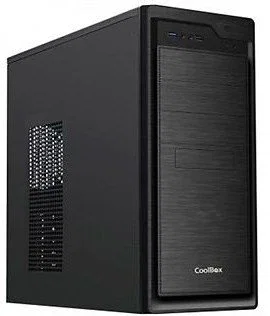 Coolbox COO-PCF800U3-0 Caja de Ordenador Midi Tower ATX Negro, 2 Puertos USB 3.2 Gen 1, Sin Fuente, Ideal para Gaming y Oficina