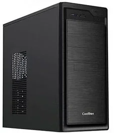 Coolbox COO-PCF800U3-0 Caja de Ordenador Midi Tower ATX Negro, 2 Puertos USB 3.2 Gen 1, Sin Fuente, Ideal para Gaming y Oficina