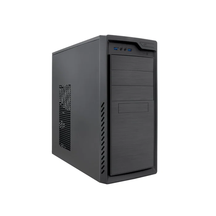 Coolbox COO-PCF800U3-0 Caja de Ordenador Midi Tower ATX Negro, 2 Puertos USB 3.2 Gen 1, Sin Fuente, Ideal para Gaming y Oficina