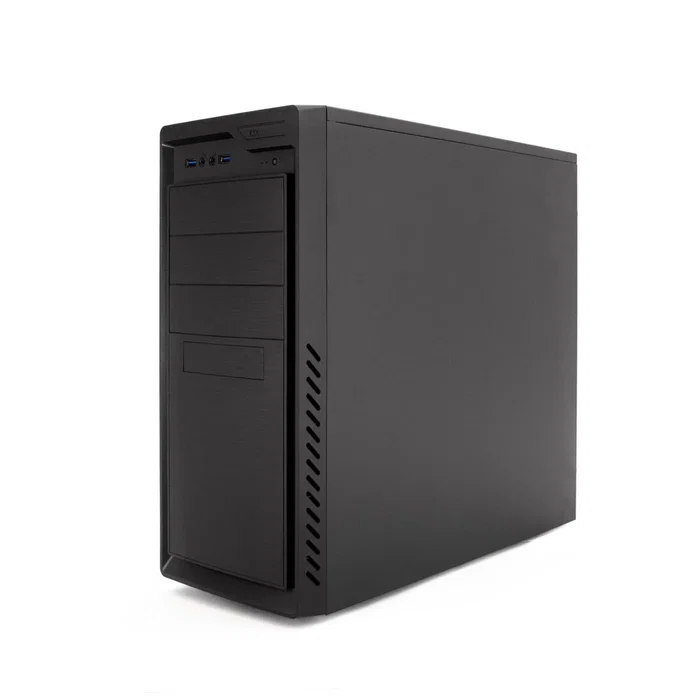 Coolbox COO-PCF800U3-0 Caja de Ordenador Midi Tower ATX Negro, 2 Puertos USB 3.2 Gen 1, Sin Fuente, Ideal para Gaming y Oficina