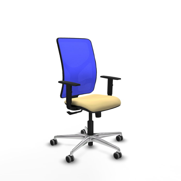 PIQUERAS Y CRESPO Silla de oficina Motilla con mecanismo Sincro, Crema y Azul PIQUERAS Y CRESPO Silla de oficina Motilla con mecanismo Sincro, Crema y Azul