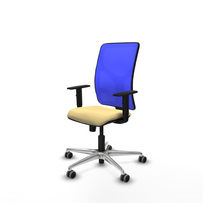 PIQUERAS Y CRESPO Silla de oficina Motilla con mecanismo Sincro, Crema y Azul PIQUERAS Y CRESPO Silla de oficina Motilla con mecanismo Sincro, Crema y Azul