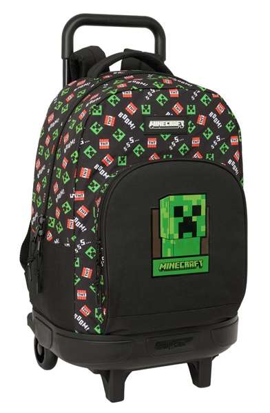 Mochila con Ruedas Extensible Minecraft para Niños, Grande, Compacta, 33 x 45 x 22 cm