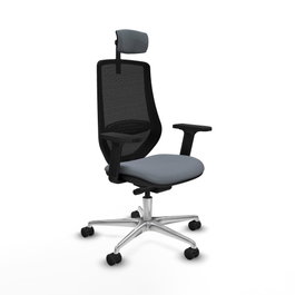 PIQUERAS Y CRESPO Silla de oficina Mardos con mecanismo Sincro/Traslack, Gris y Negro