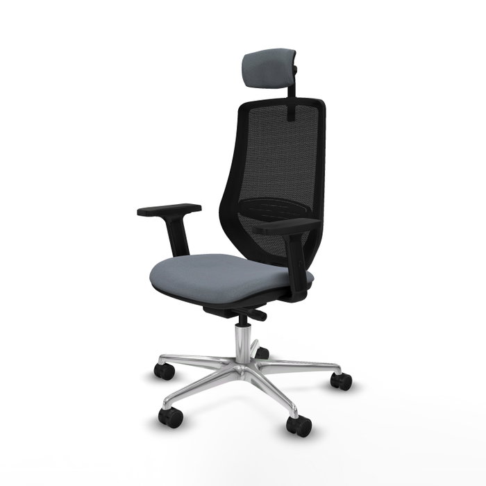 PIQUERAS Y CRESPO Silla de oficina Mardos con mecanismo Sincro/Traslack, Gris y Negro