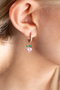 Heliophilia Silver NRZ999264 Pendientes de Plata de Ley con Baño de Oro Rosa y Circonita - Oro Rosa, Rosa, Verde - Ancho 1.2 cm, Largo 2.9 cm
