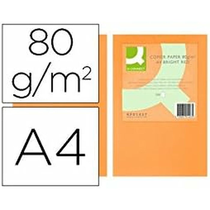 Q-connect Papel Color Naranja Neón DIN A4 80g Q-connect Papel Color Naranja Neón DIN A4 80g