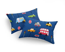 L'essentiel linge de maison Paula - Blue Juego de 2 Fundas de Almohada 50x70 cm Algodón/Poliéster Azul