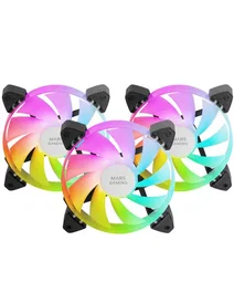 Mars Gaming Kit 3 Ventiladores MF-3A ARGB 120mm Negro - Iluminación 360° Sin Marco, Ultrasilencioso FDB, Compatible con Aura Sync/Mystic Light