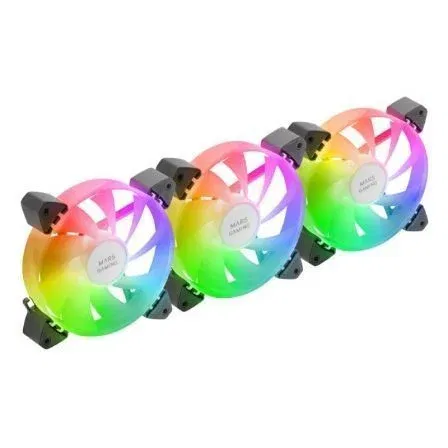 Mars Gaming Pack 3 Ventiladores MF-3A 12cm ARGB Blanco/Negro