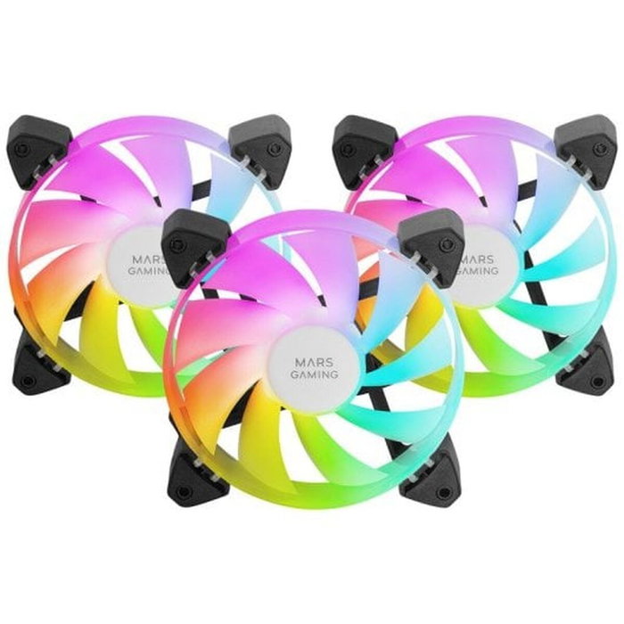 Mars Gaming Kit 3 Ventiladores MF-3A Negro 120mm ARGB