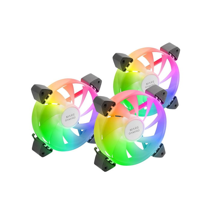 Mars Gaming Kit 3 Ventiladores MF-3A Negro 120mm ARGB