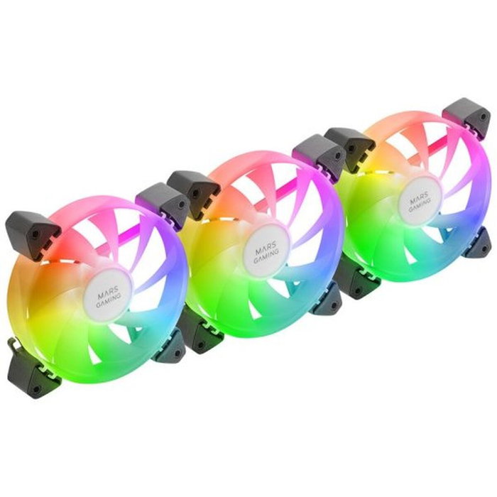 Mars Gaming Kit 3 Ventiladores MF-3A Negro 120mm ARGB