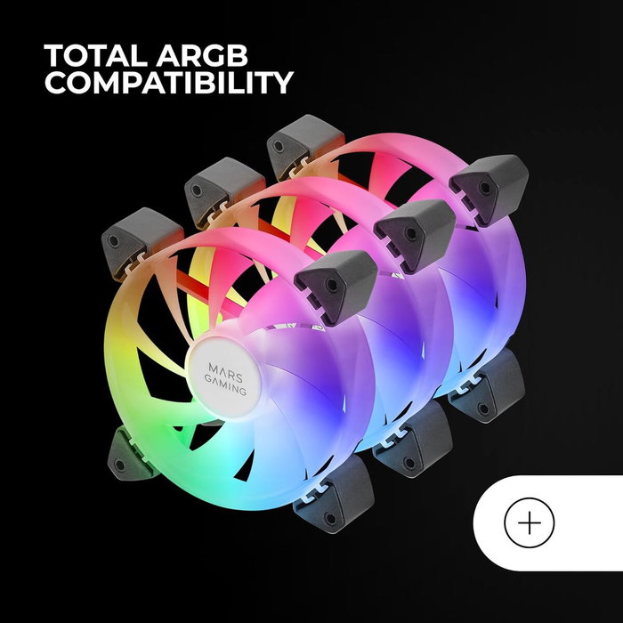 Mars Gaming Kit 3 Ventiladores MF-3A Negro 120mm ARGB