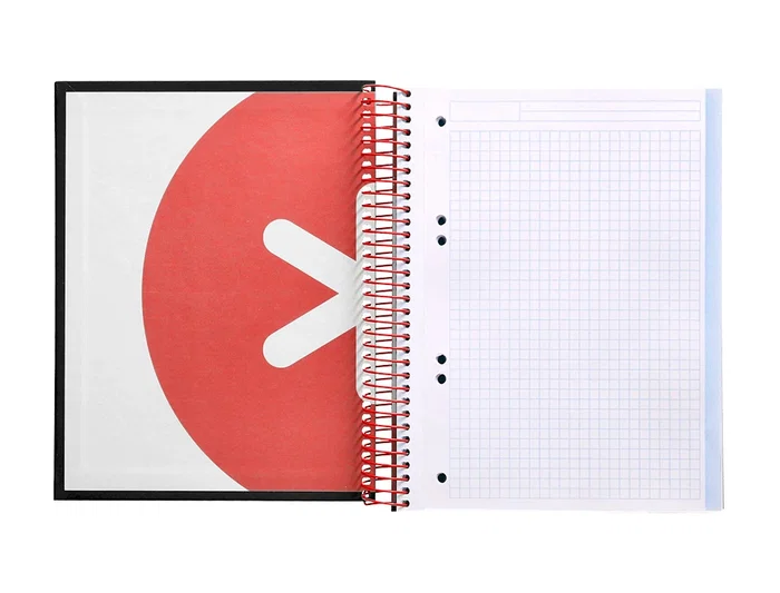 Antartik Cuaderno espiral micro A5 120 hojas cuadro 5mm 90gr tapa forrada negro