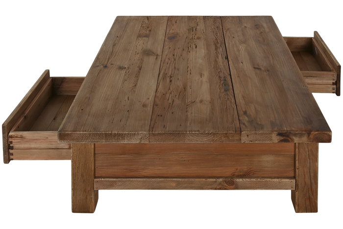 DKD Home Decor Mesa de Centro de Madera Reciclada y Pino Natural