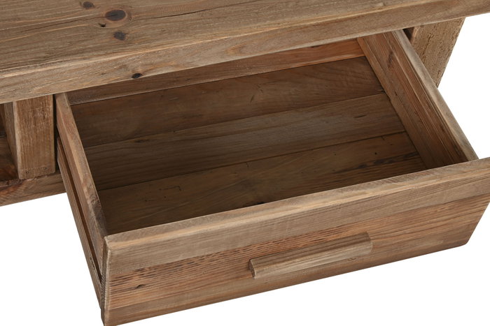 DKD Home Decor Mesa de Centro de Madera Reciclada y Pino Natural