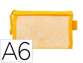 Liderpapel Bolsa Zipper Bag Poliester Transpirable Multiusos Din A6 Amarillo