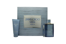 Jimmy Choo Man Aqua Gift Set 100ml EDT + 100ml Shower Gel + 7.5ml EDT