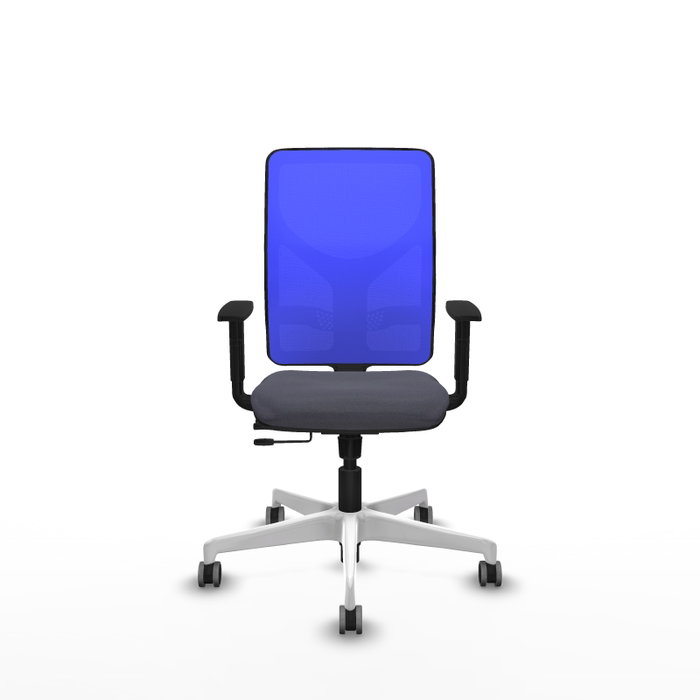 PIQUERAS Y CRESPO Silla de oficina Motilla con mecanismo Sincro/Traslack, Azul y Gris oscuro