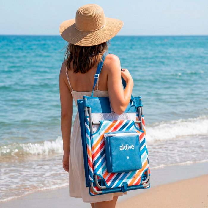 AKTIVE-ESTERILLA PLEG PLAYA C/BOLSA NEVERA 175X55X55CM