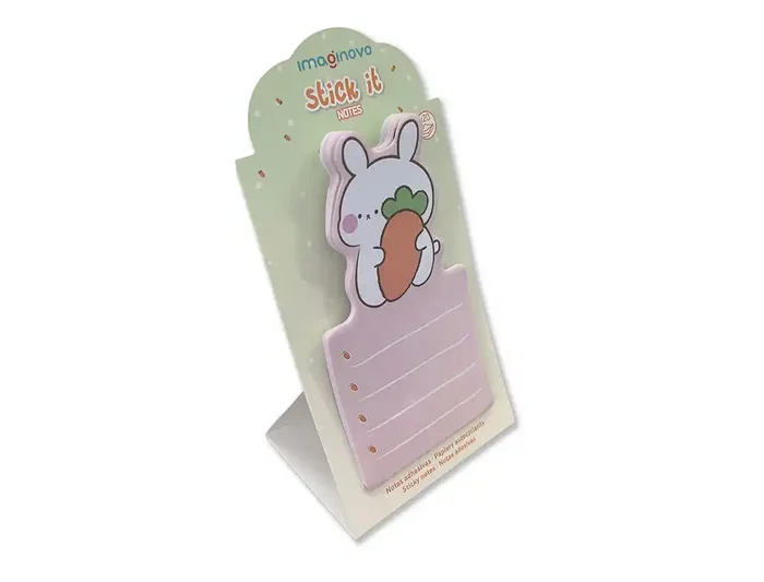 Imaginovo Bloc Notas Adhesivas Bunny con Soporte 20 Hojas Naranja 60x125 mm