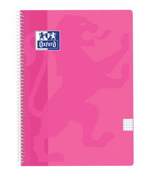 OXFORD Bloc School Classic tapa PP Fº 80h Cuadriculado 4x4 90g Fucsia Pastel (Set de 5)