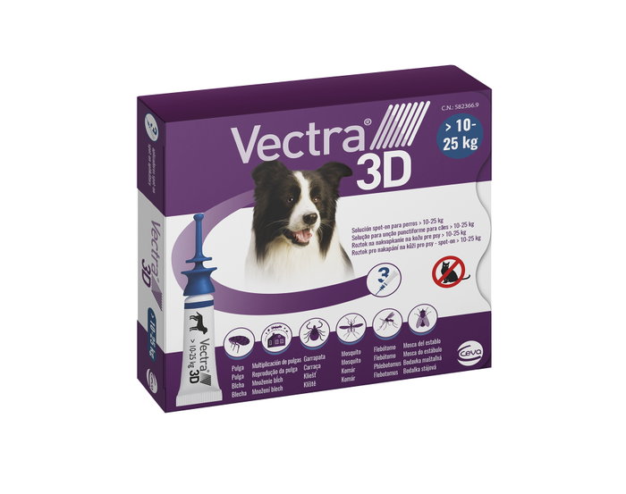 Vectra 3D Spot-on para Perros 10-25kg, 3 Pipetas