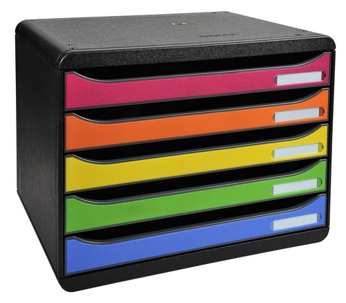 Exacompta Fichero Big-Box Plus 5 Cajones Apaisado Multicolores Detectable/Arlequín Exacompta Fichero Big-Box Plus 5 Cajones Apaisado Multicolores Detectable/Arlequín