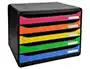 Exacompta Big-Box Plus Iderama Arlequin Fichero Cajones Sobremesa Apaisado Multicolores 5 Cajones A4+
