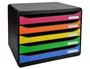 Exacompta Big-Box Plus Iderama Arlequin Fichero Cajones Sobremesa Apaisado Multicolores 5 Cajones A4+