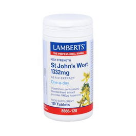 LAMBERTS Hypericum (Hierba De San Juan) 120 Comp. Ayuda a mantener un normal estado de ánimo. Apto para vegetarianos y veganos.