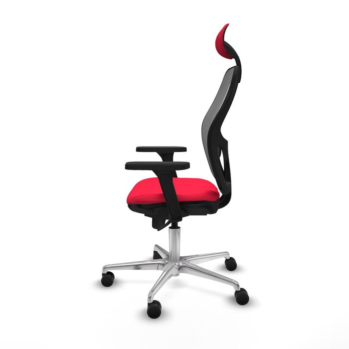 PIQUERAS Y CRESPO Silla de oficina Jorquera con mecanismo Sincro, Tela Roja y Malla Gris PIQUERAS Y CRESPO Silla de oficina Jorquera con mecanismo Sincro, Tela Roja y Malla Gris