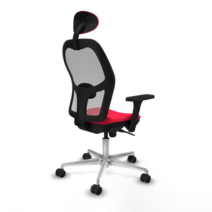 PIQUERAS Y CRESPO Silla de oficina Jorquera con mecanismo Sincro, Tela Roja y Malla Gris PIQUERAS Y CRESPO Silla de oficina Jorquera con mecanismo Sincro, Tela Roja y Malla Gris