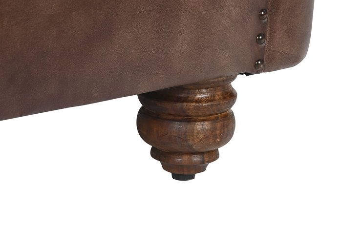 DKD Home Decor Leather top 23 Sillón Vintage Piel Marrón Oscuro 77 x 79 x 84 cm