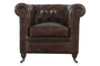 DKD Home Decor Leather top 23 Sillón Vintage Piel Marrón Oscuro 77 x 79 x 84 cm