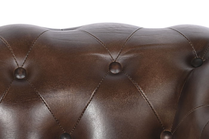 DKD Home Decor Leather top 23 Sillón Vintage Piel Marrón Oscuro 77 x 79 x 84 cm